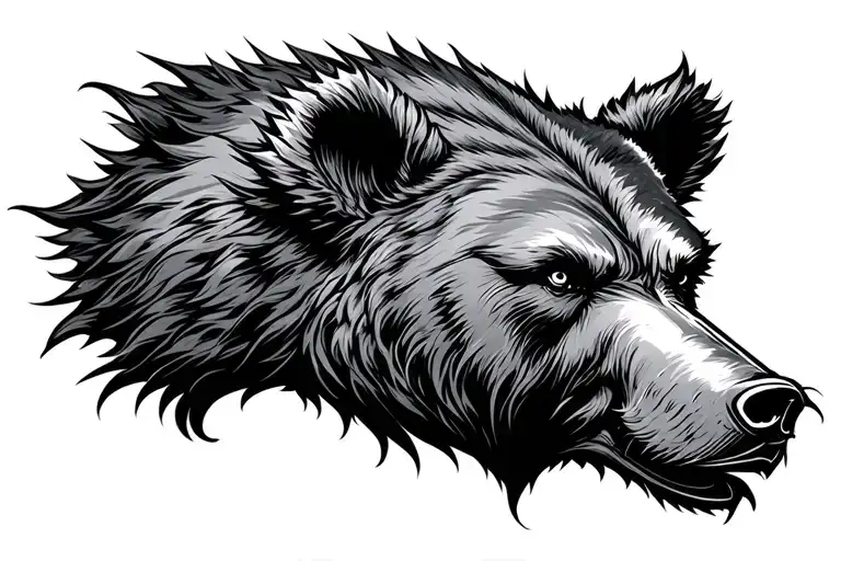 Viking Bear Head tattoo design idea