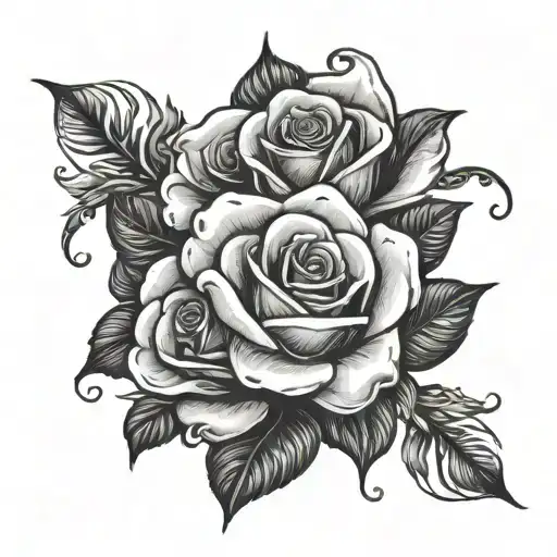 roses around the word "blessed" tattoo design tattoo design idea