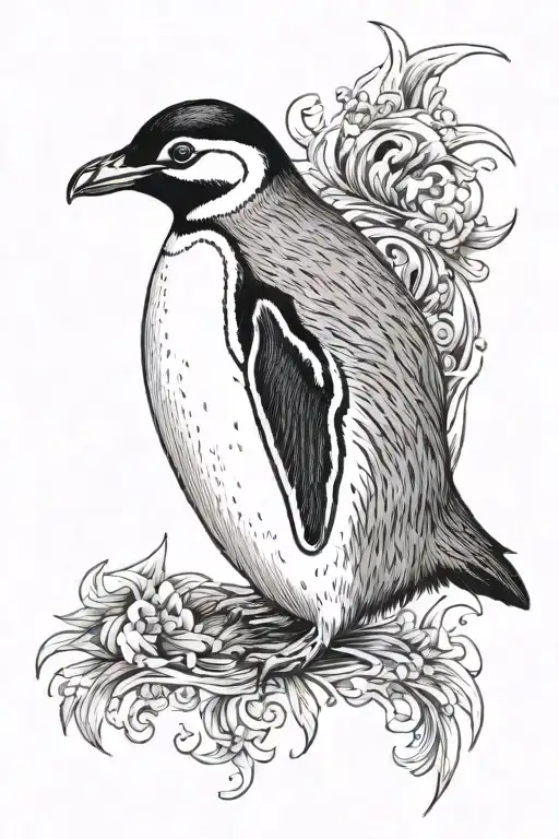 wispy penguin ankle tattoo design tattoo design idea