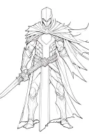 Azrael Arkham Knight holding a Sword tattoo design idea