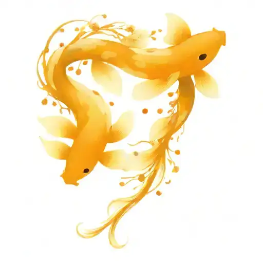 Cherry tree of life with yin and yang koi fish at the bottom  tattoo design idea