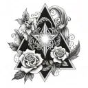 holy trinity tattoo design idea