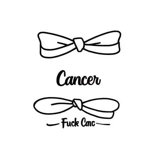 "Fuck Cancer" bow and the inscription in it gently tattoo design idea