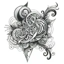 overthinking abstract tattoo design idea