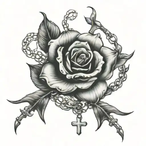 calli Lilly flower rose black widow spider rosary music notes  tattoo design idea