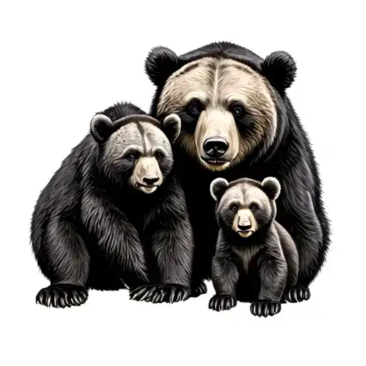 Papa Bear And Cubs tattoo design idea