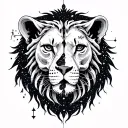 Leo constellation merging together to form skeleton  tattoo design idea