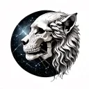 Leo constellation merging together to form skeleton  tattoo design idea