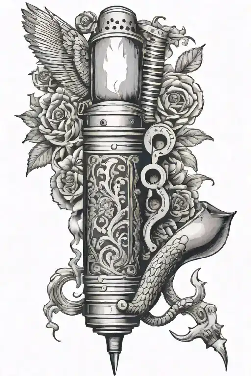 country art with welding torch surrounded tattoo design idea