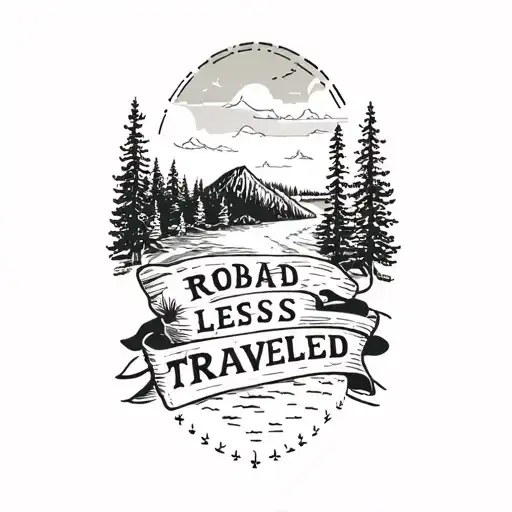 robert frost road less traveled tattoo design idea