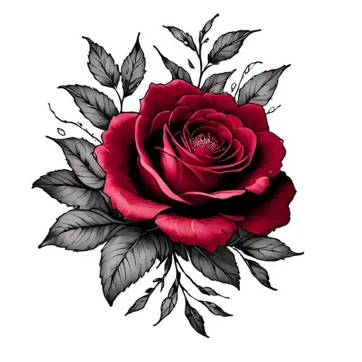 Burgundy tattoo design idea