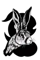 hare head tattoo design idea