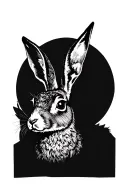 hare head tattoo design idea