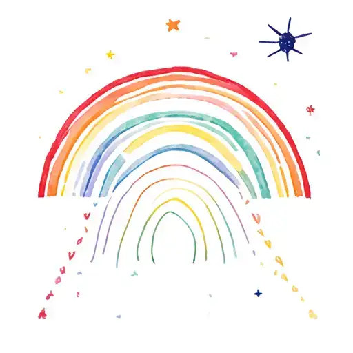Rainbow space neurodiversity tattoo design idea