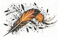 feathers falling throug space tattoo design idea