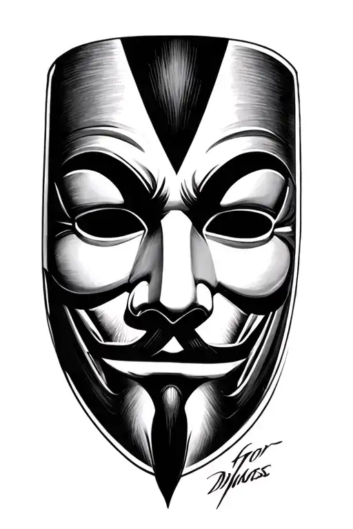 V for Vendetta mask tattoo design idea