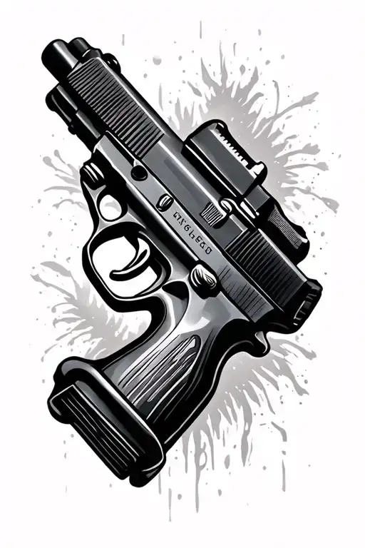 Uzi gun tattoo design idea