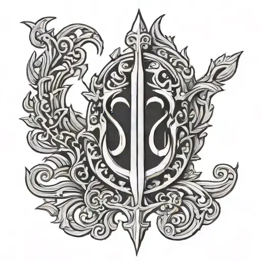 ukraine trident symbol tattoo design idea