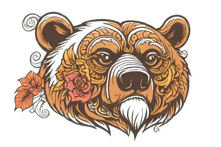 Bali bear head tattoo design idea