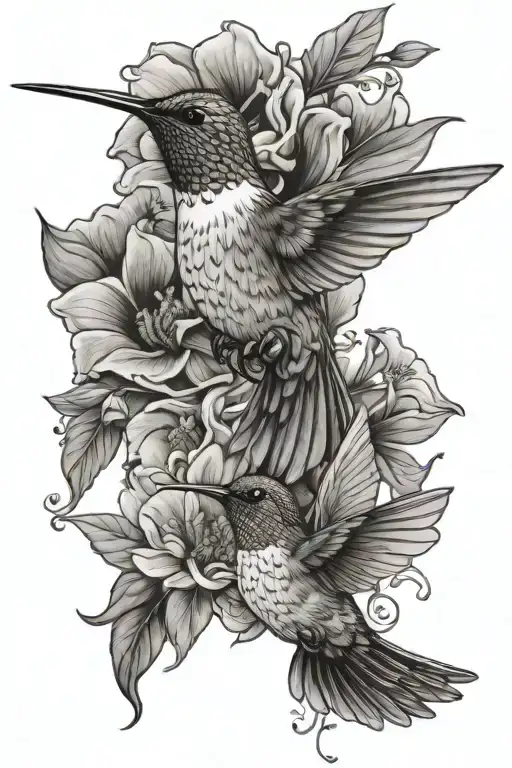 humming bird tattoo design idea