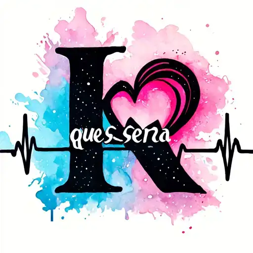 letter K with words " que sera sera" heart beat shape sexy for female tattoo design idea