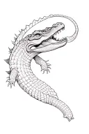Japanese style crocodile tattoo design idea