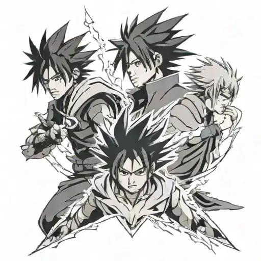Sasuke, Zuko, Killua, lightning tattoo design idea