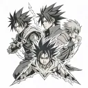 Sasuke, Zuko, Killua, lightning tattoo design idea