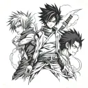Sasuke, Zuko, Killua, lightning tattoo design idea