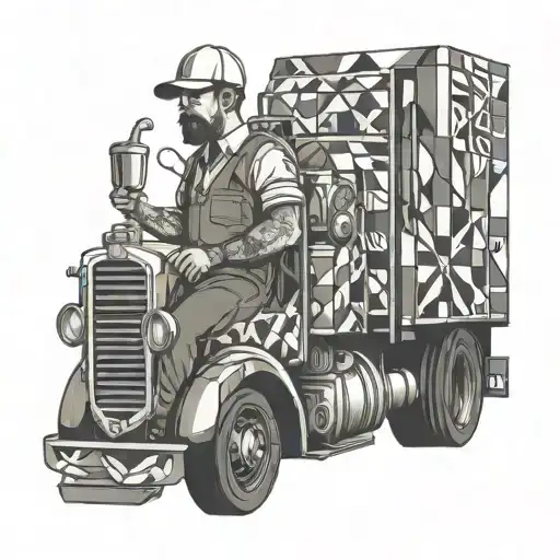 truck driver,  plumber tattoo design idea