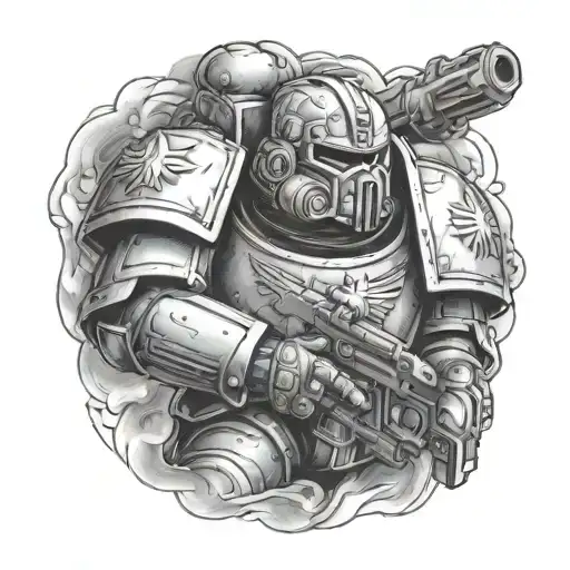 Space Marine Warhammer 40k Ultramarine Tattoo tattoo design idea