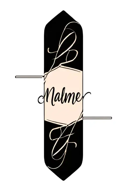 two simple lines with the name written inside tattoo design idea