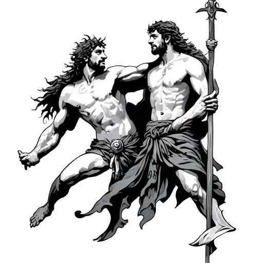 David and Goliath tattoo design idea