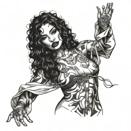 woman with curly chicano style naked beautiful girl tied up tattoo design idea