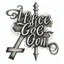  "life goes on" in cursive with a cross to the bottom, made out of the dates march 6th 1978 and november 19th 1945 tattoo design idea