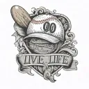 live life like an 0-2 count baseball seams tattoo design idea