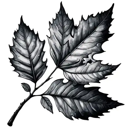 aspen branch leaf tattoo design idea