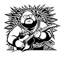 peter griffin playing tattoo design idea