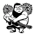 peter griffin playing tattoo design idea