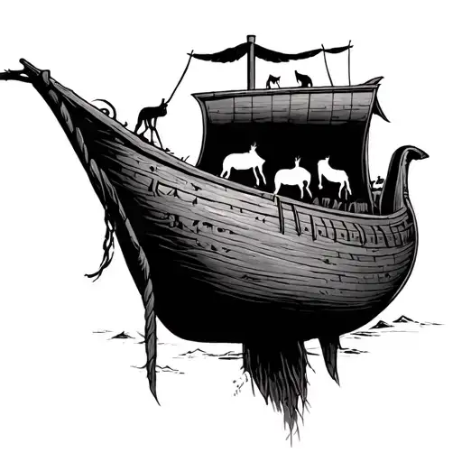 Noahs ark sketch tattoo design idea