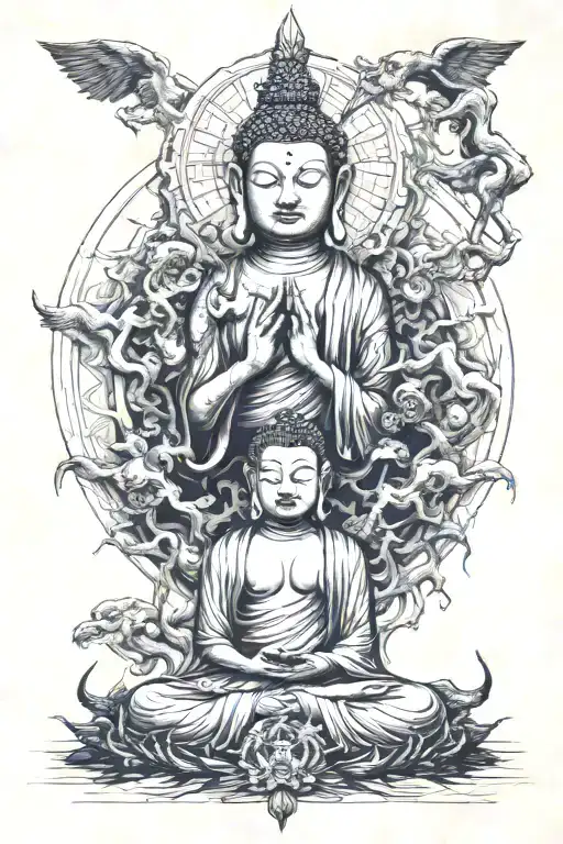 Buddhist tattoo design idea