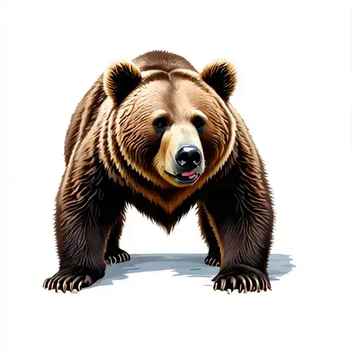 mama bear in front tattoo design idea