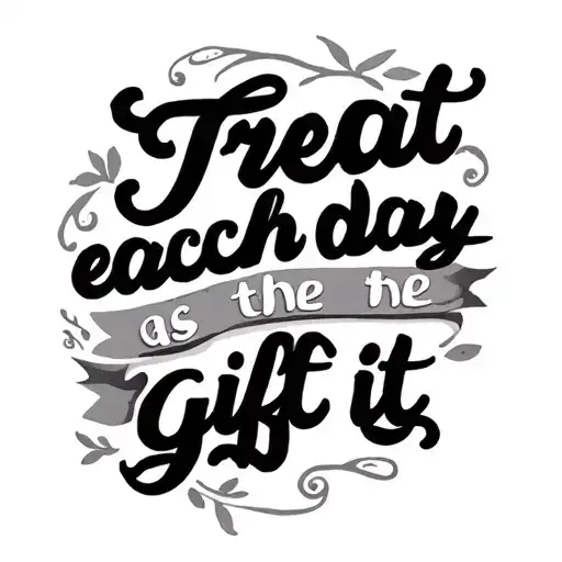 "Treat each day as the gift it" "Treat each day as the gift it" trad tattoo design tattoo design idea