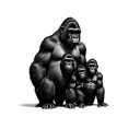 Gorilla Family tattoo design idea