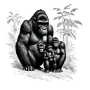 Gorilla Family tattoo design idea