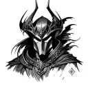 Dark Fantasy Knight tattoo design idea