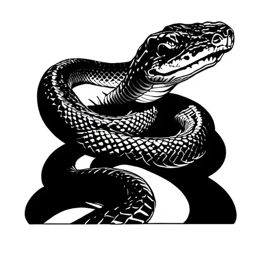 diamondback rattlesnake wrapped tattoo design idea