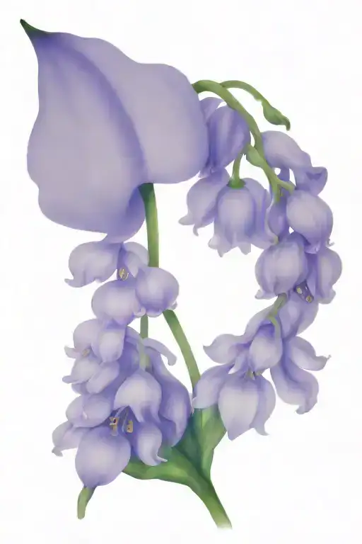 violet and Lilly of the valley flower tattoo design idea