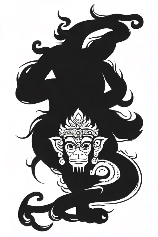 Hanuman tattoo for upper tattoo design idea