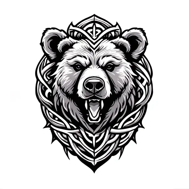 celtic bear tattoo design idea